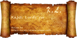 Kajdi Loréna névjegykártya
